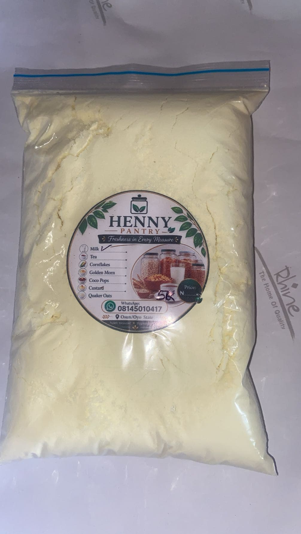 Full cream peak milk
